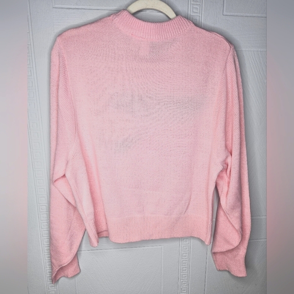 Divided by H&M Pink Panther Pink Cropped Crew Neck Long Sleeve Sweater M - Picture 2 of 10